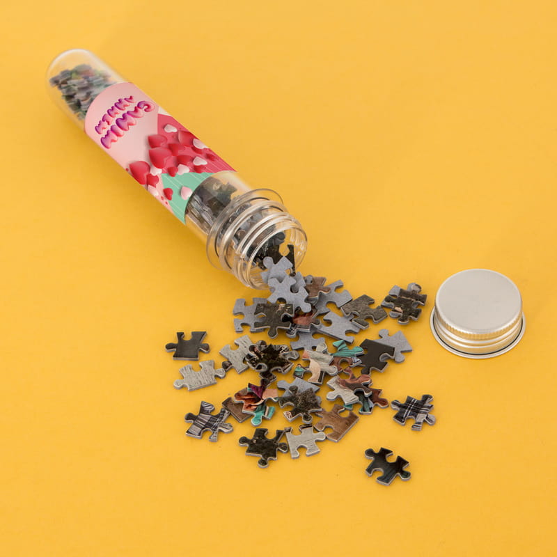 Anne Hediyesi Fotoğraf Baskılı Kapsül Şişeli Mini Puzzle