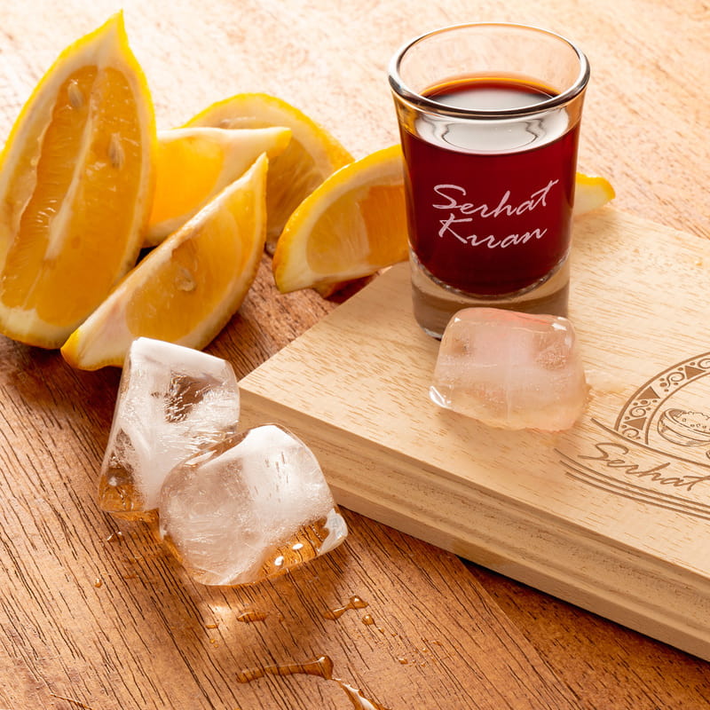 Arkadaşa Hediye Sunum Tepsili 2li Shot Bardağı Seti