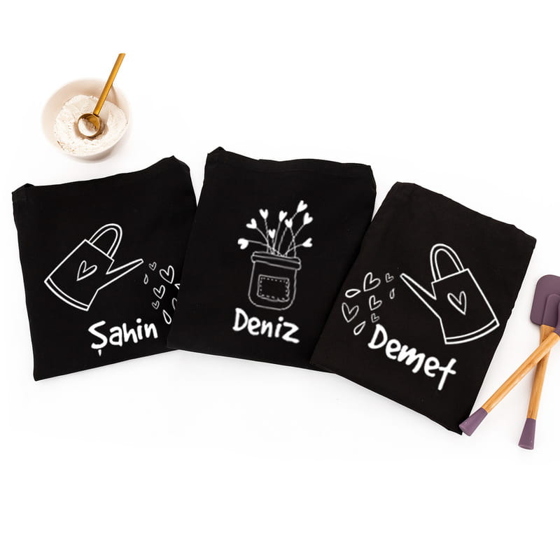 Aşkımızın Meyvesi Aileye Özel Üçlü Mutfak Önlüğü Kombini