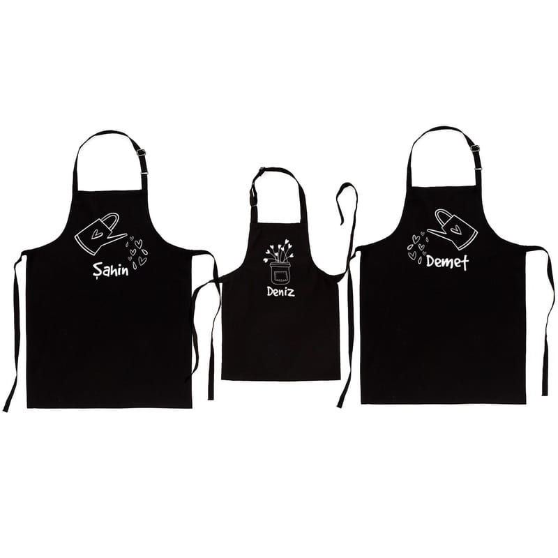 Aşkımızın Meyvesi Aileye Özel Üçlü Mutfak Önlüğü Kombini