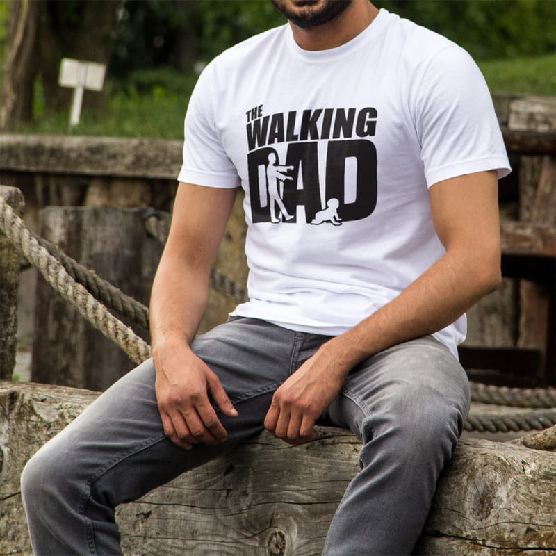 Babalar günü Hediyesi Esprili Zombi Tasarımlı Tişört - %100 Pamuklu Kumaş