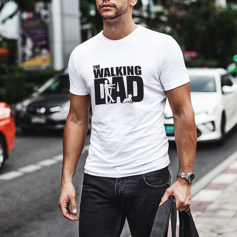 Babalar günü Hediyesi Esprili Zombi Tasarımlı Tişört - %100 Pamuklu Kumaş