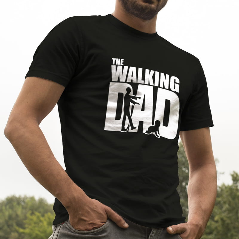 Babalar günü Hediyesi Esprili Zombi Tasarımlı Tişört - %100 Pamuklu Kumaş