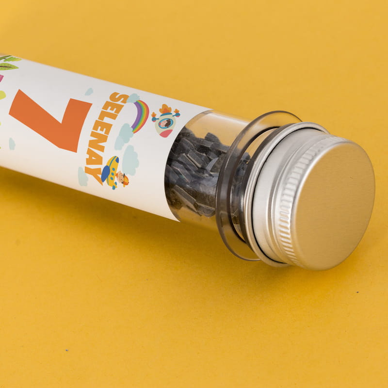 Çocuklara Hediye Fotoğraf Baskılı Kapsül Şişeli Mini Puzzle