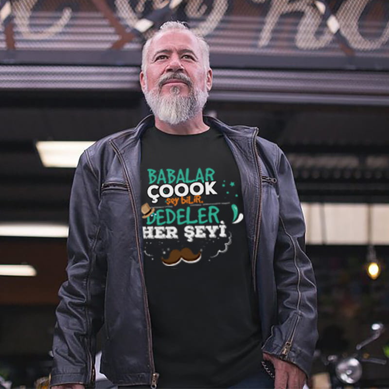 Dedelere Özel Babalar günü Hediyesi Tişört - %100 Pamuklu Kumaş
