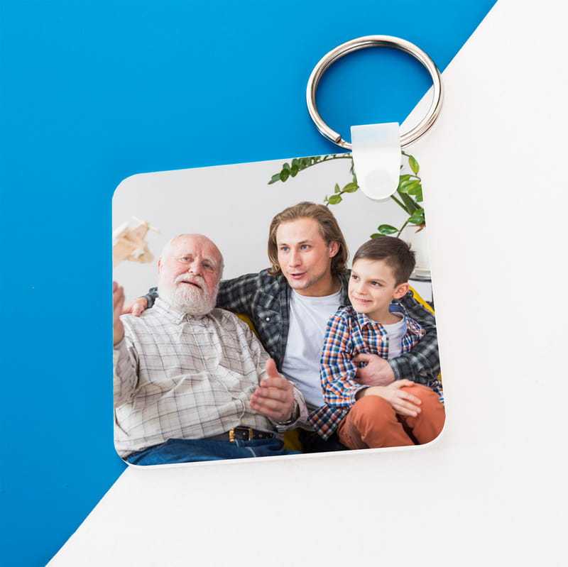 Dedeye Babalar Günü Hediyesi Fotoğraf Baskılı Anahtarlık