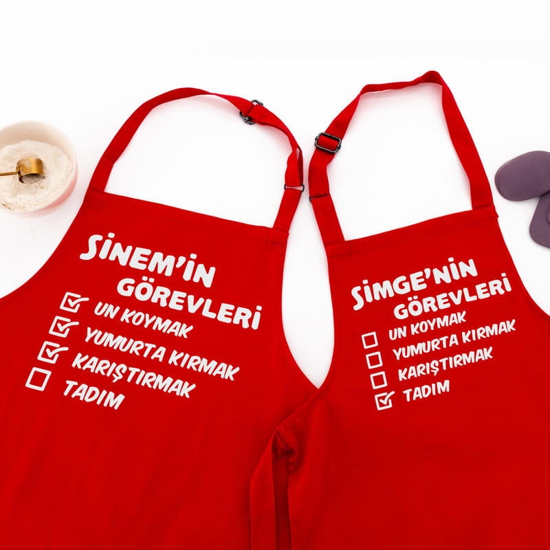 Ebeveyn Çocuk 2li Mutfak Önlük Kombini