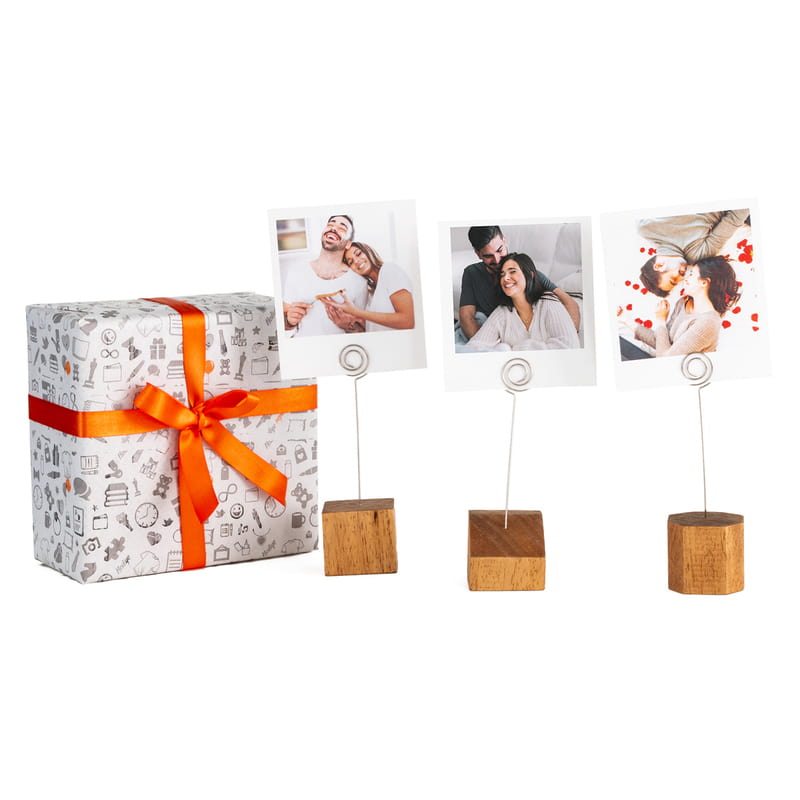 El Yapımı Doğal Ağaç Kaideli Fotoğraf Tutucu 3lü Set