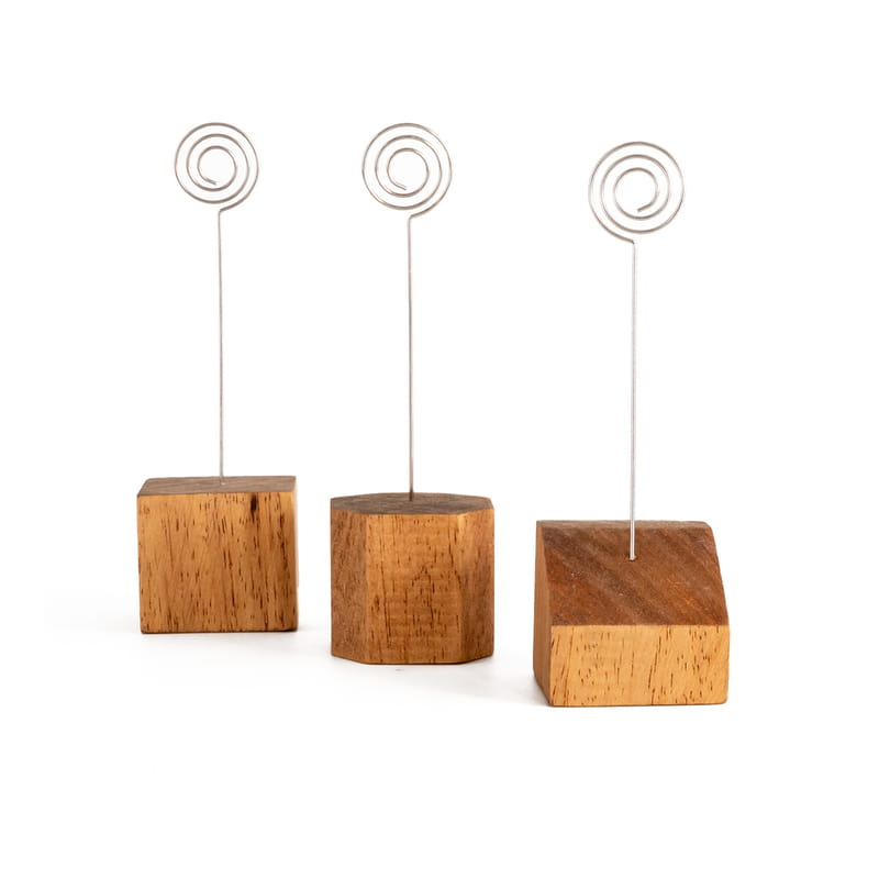 El Yapımı Doğal Ağaç Kaideli Fotoğraf Tutucu 3lü Set