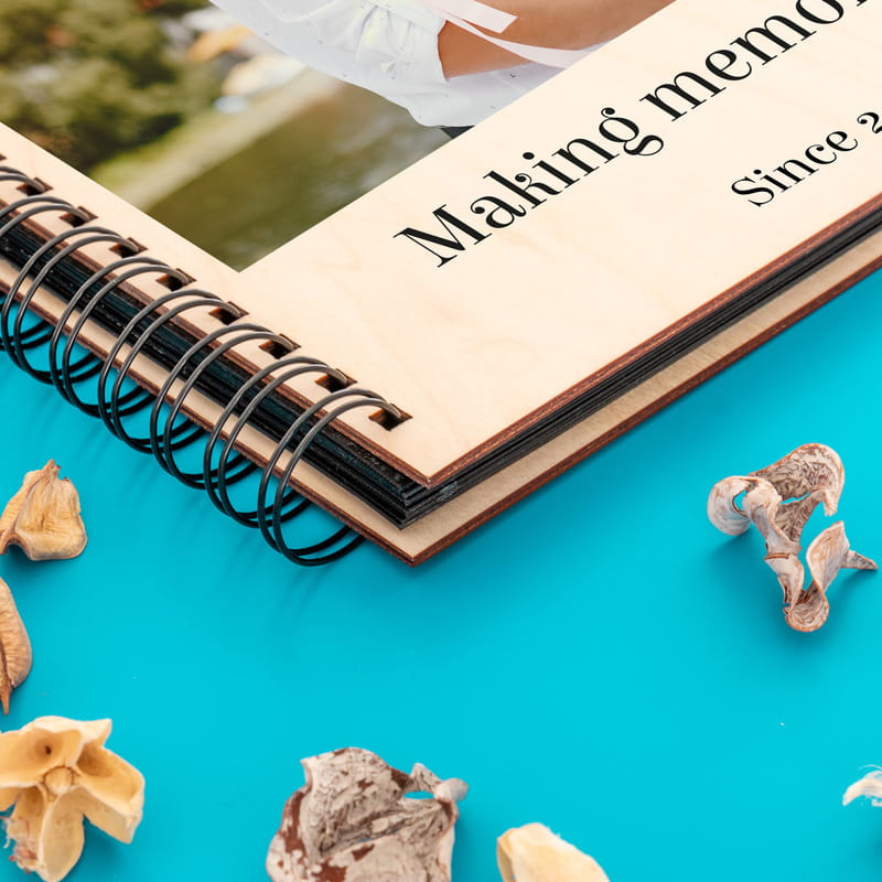 Fotoğraf Baskılı Yıldönümü Hediyesi Ahşap Kapaklı Albüm