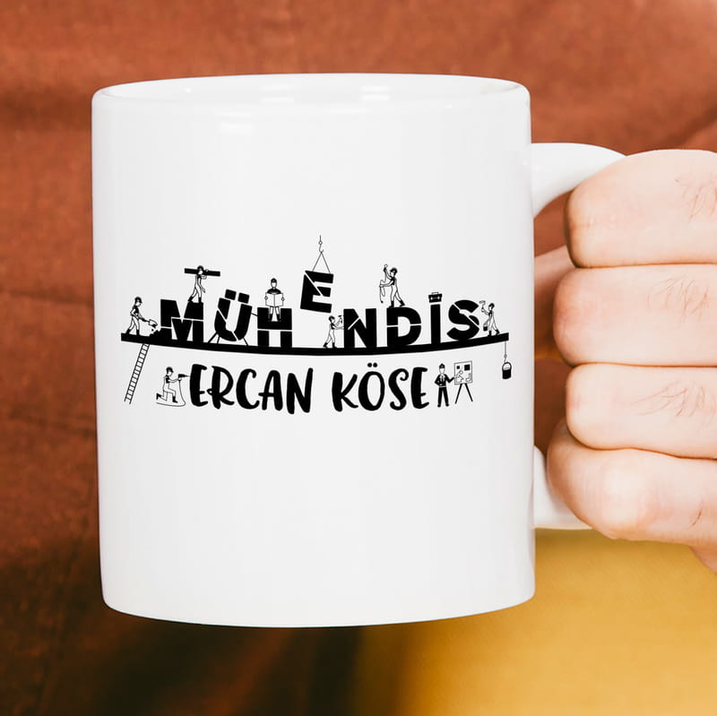 İnşaat Mühendislerine Hediye Kişiye Özel Kupa