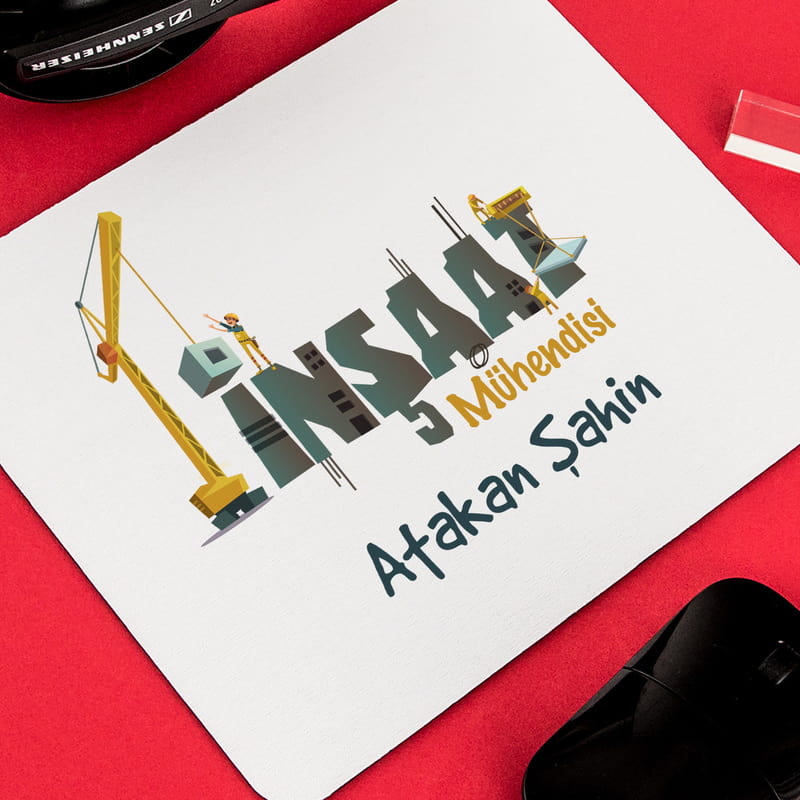 İnşaat Mühendislerine Hediye Kişiye Özel Mousepad