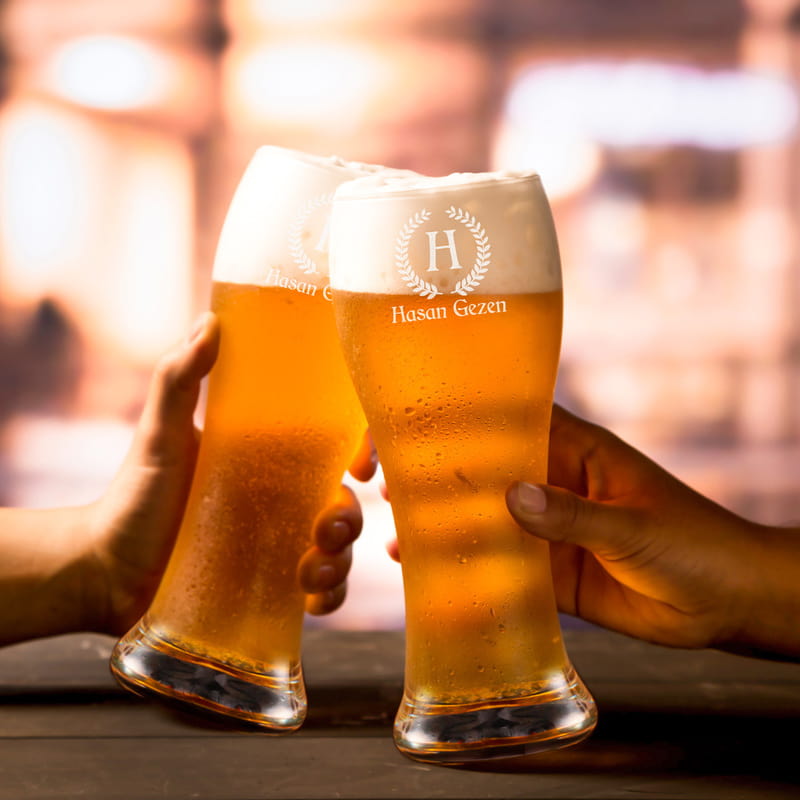 İsme Özel Arma Tasarımlı Berlin Bira Bardağı