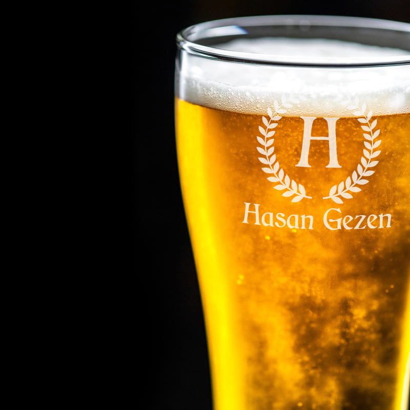 İsme Özel Arma Tasarımlı Berlin Bira Bardağı