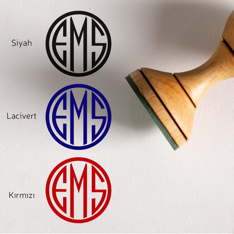 Kişiye Özel Monogram Logo Tasarımlı Kitap Mühür Seti