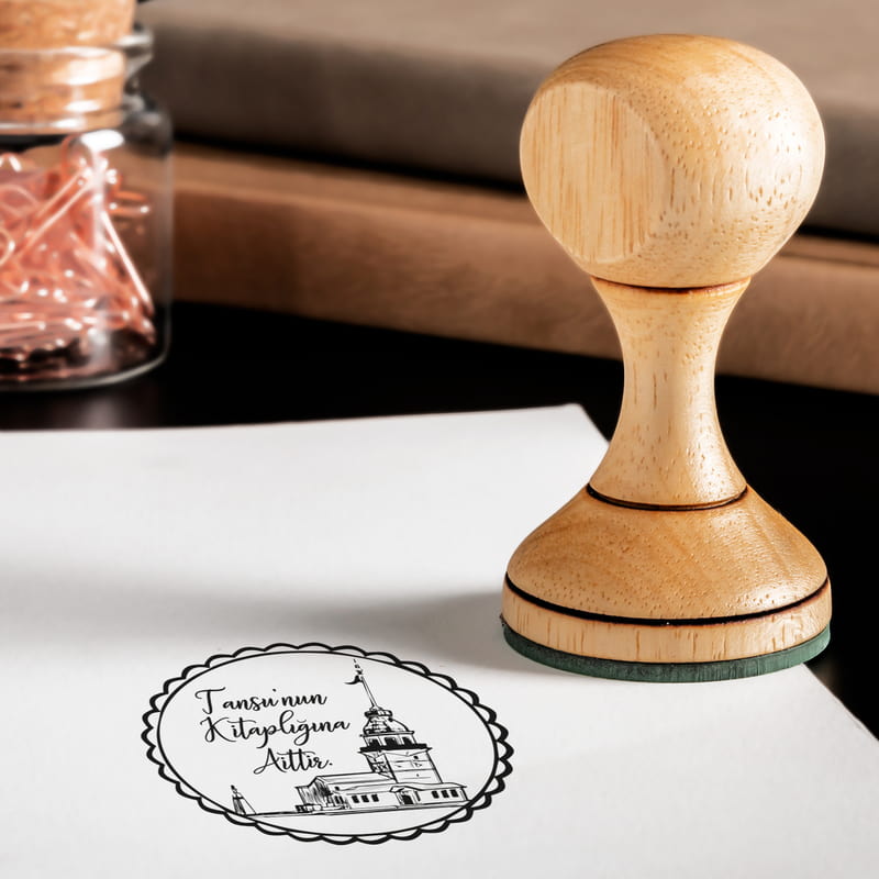 Kız Kulesi Tasarımlı Kişiye Özel Kitap Mührü