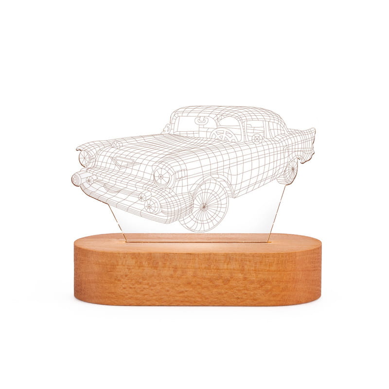 Klasik Araba Modelli 3 Boyutlu Led Lamba