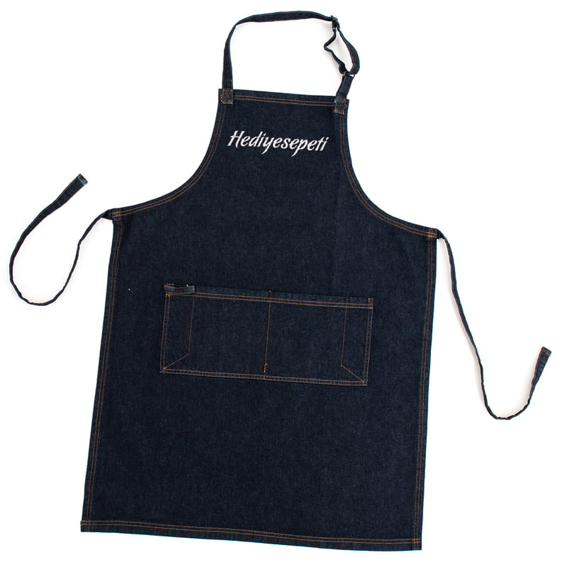 Kurumsal Logo Nakış İşlemeli Kot Mutfak Önlüğü