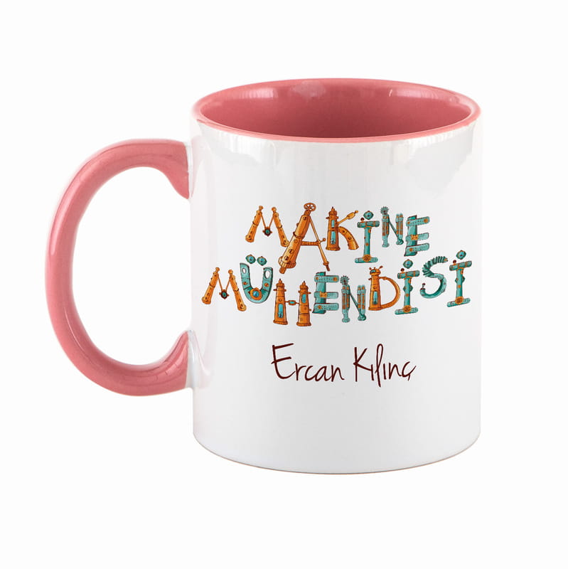 Makine Mühendislerine Hediye Kişiye Özel Renkli Kupa