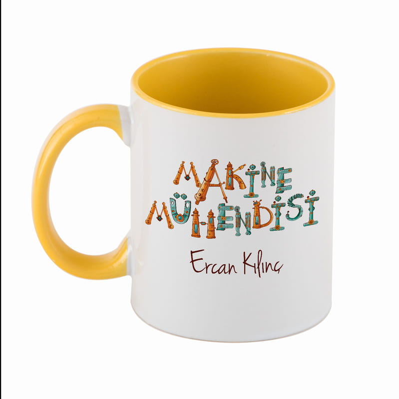Makine Mühendislerine Hediye Kişiye Özel Renkli Kupa