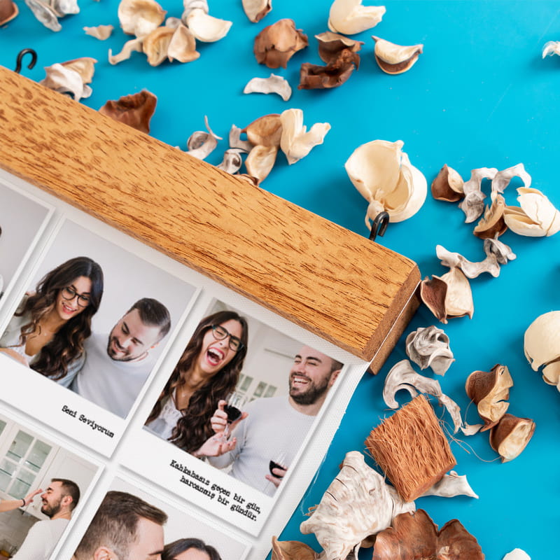 Mesajlı Kare Fotoğraf Baskılı Nostaljik Kanvas Foto