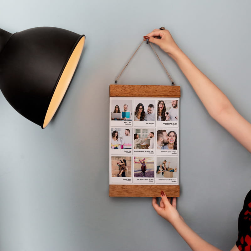 Mesajlı Kare Fotoğraf Baskılı Nostaljik Kanvas Foto