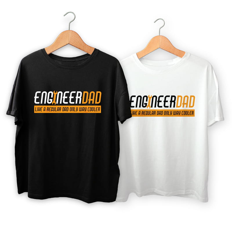 Mühendis Babaya Hediye Esprili Mesaj Yazılı Baskılı Tişört - %100 Pamuklu Kumaş