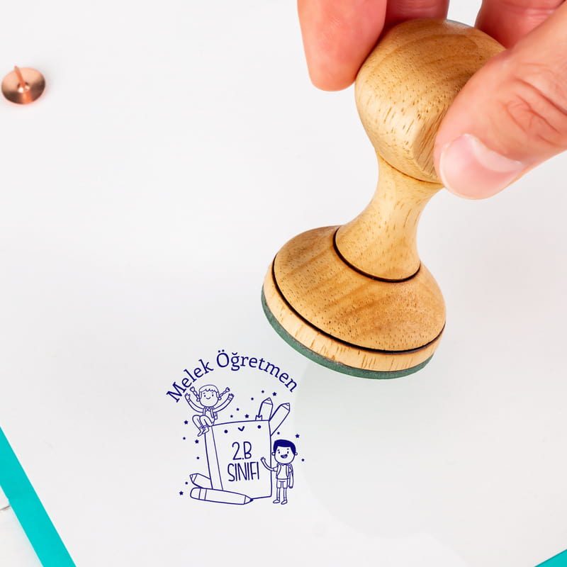 Öğretmenler Günü Hediyesi Kişiye Özel Ahşap Mühür Seti