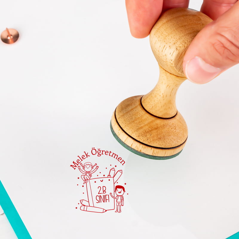 Öğretmenler Günü Hediyesi Kişiye Özel Ahşap Mühür Seti