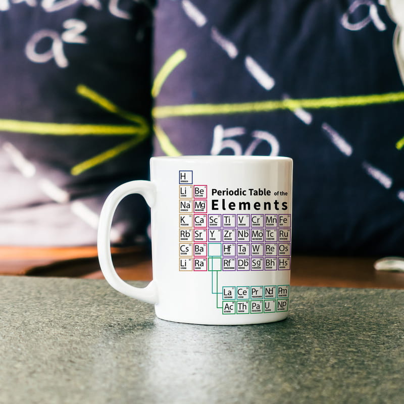 Periyodik Tablo Tasarımlı Porselen Kupa