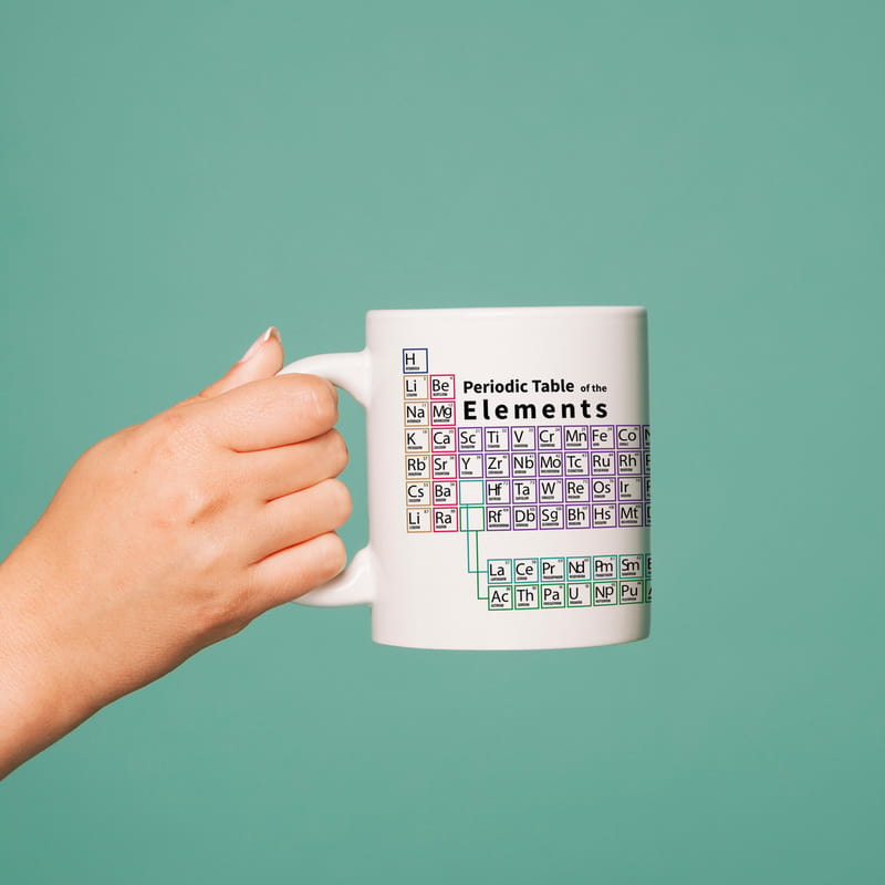 Periyodik Tablo Tasarımlı Porselen Kupa