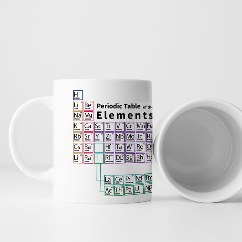 Periyodik Tablo Tasarımlı Porselen Kupa