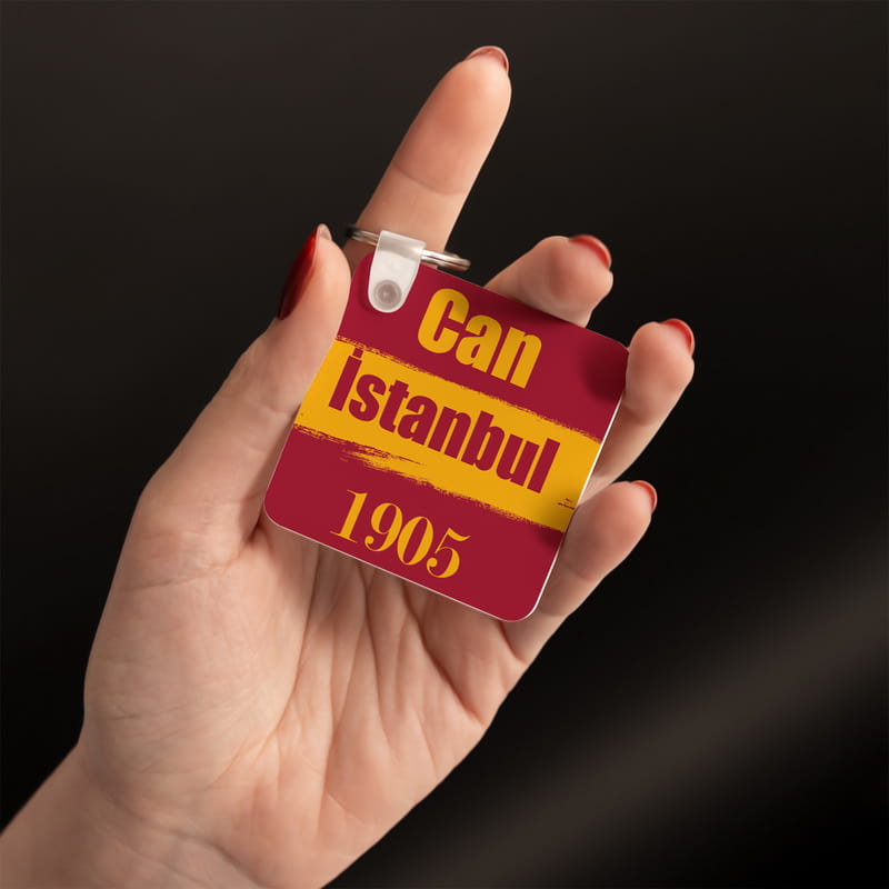 Sarı Kırmızı Kişiye Özel Taraftar Anahtarlık