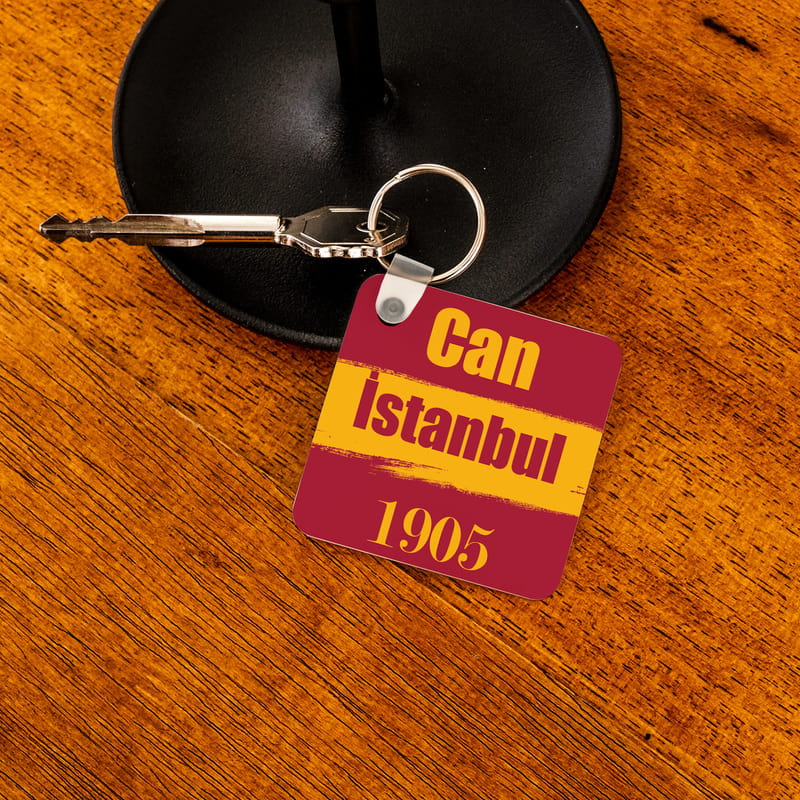 Sarı Kırmızı Kişiye Özel Taraftar Anahtarlık