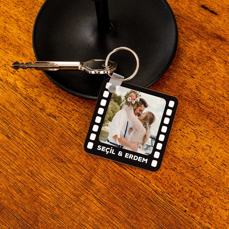 Sevgiliye Hediye Film Şeridi Baskılı Anahtarlık