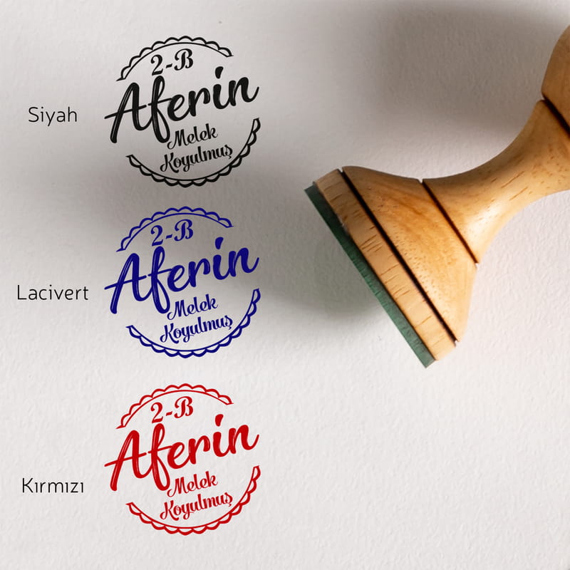 Sınıf Öğretmenine Hediye Ahşap Ödev Kontrol Mührü