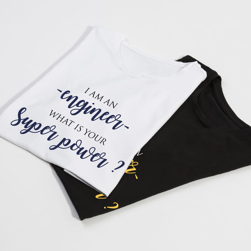 Süper Mühendislere Hediye Esprili Baskılı Tişört - %100 Pamuklu Kumaş