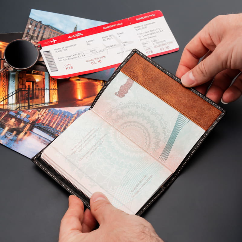 Uçak Bileti Tasarımlı Deri Pasaportluk