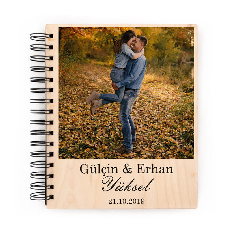 Yıldönümü Hediyesi Fotoğraf Baskılı Ahşap Albüm