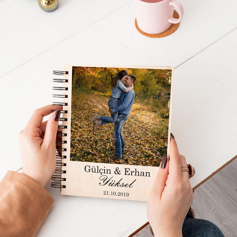 Yıldönümü Hediyesi Fotoğraf Baskılı Ahşap Albüm