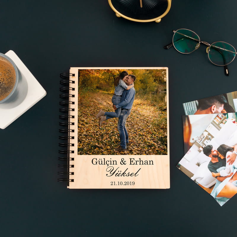 Yıldönümü Hediyesi Fotoğraf Baskılı Ahşap Albüm