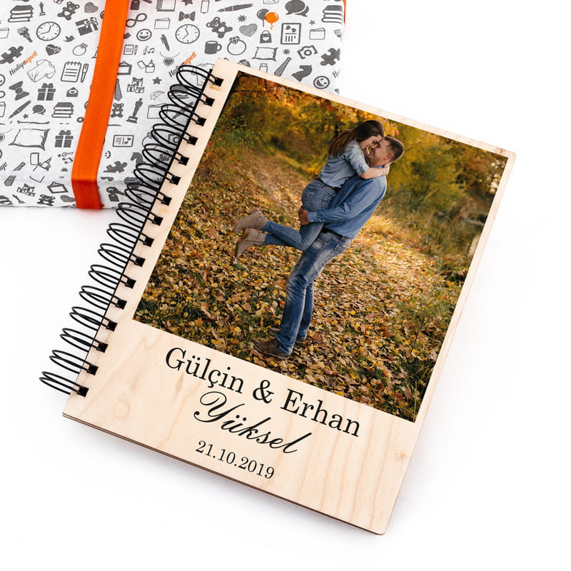 Yıldönümü Hediyesi Fotoğraf Baskılı Ahşap Albüm