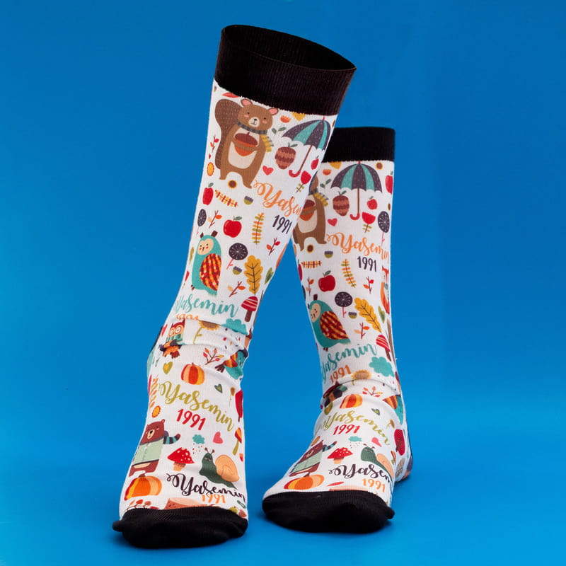 Arkadaşa Doğum Günü Hediyesi İsim ve Tarih Yazılı Esprili Çorap