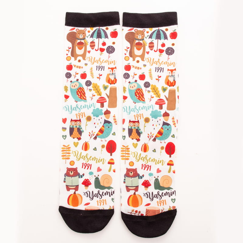 Arkadaşa Doğum Günü Hediyesi İsim ve Tarih Yazılı Esprili Çorap