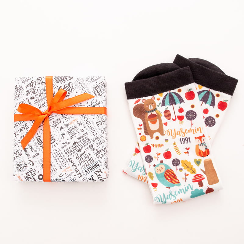 Arkadaşa Doğum Günü Hediyesi İsim ve Tarih Yazılı Esprili Çorap