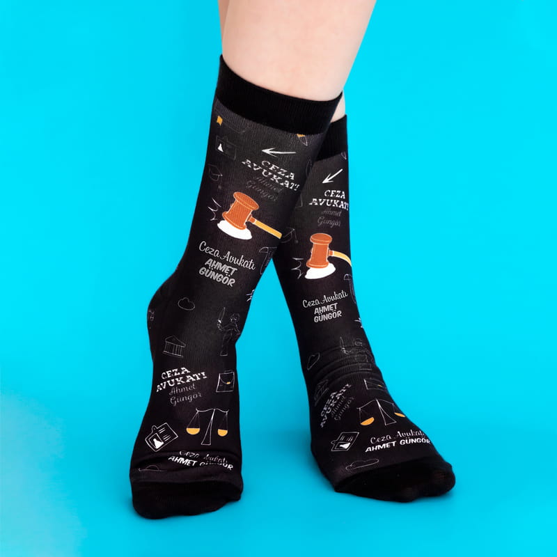 Avukatlara Hediye İsme Özel Esprili Çorap
