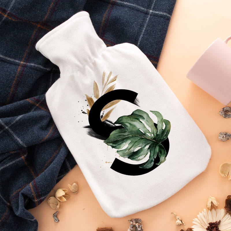 Dekoratif Baş Harf Yazılı Kişiye Özel Sıcak Su Torbası