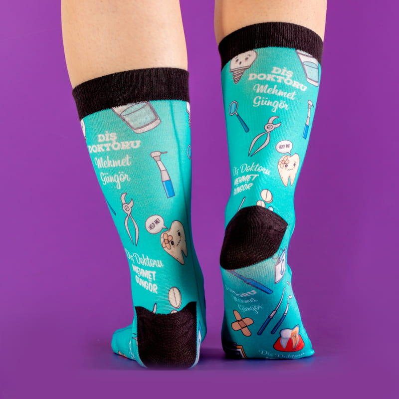 Diş Doktorlarına Hediye İsme Özel Çorap