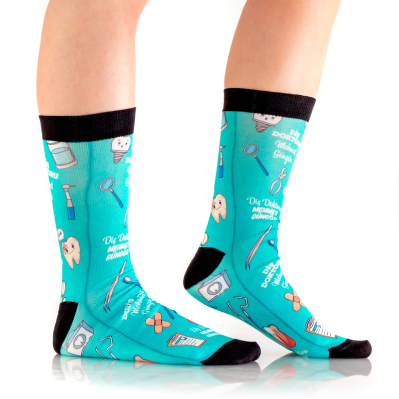 Diş Doktorlarına Hediye İsme Özel Çorap