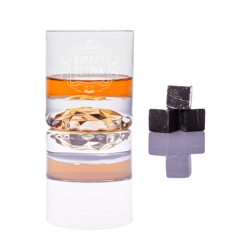 Doğum Günü Hediyesi Ahşap Kutulu Chicago Viski Kadeh Seti